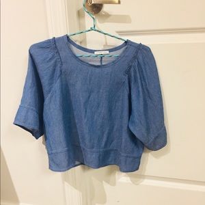 Zara denim crepe crop top